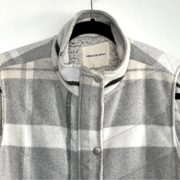 EUC Thread & Supply Gray Plaid Vest - Picture 3 of 4